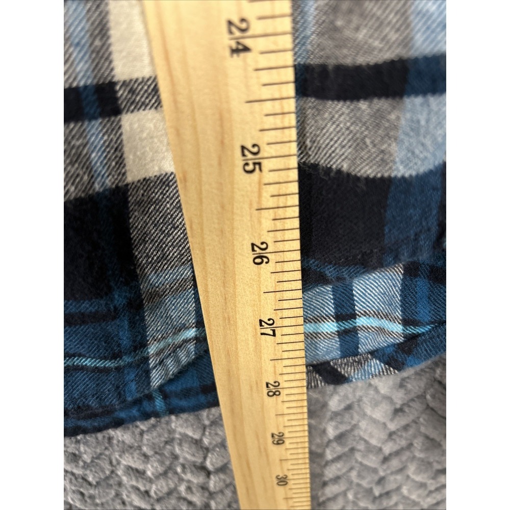 American Eagle Shirt Mens M Blue Plaid Flannel Button Up Prep Fit Lumberjack - Picture 6 of 7